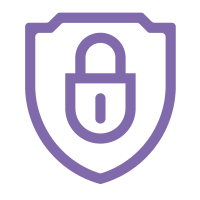 icon shield with a lock on it